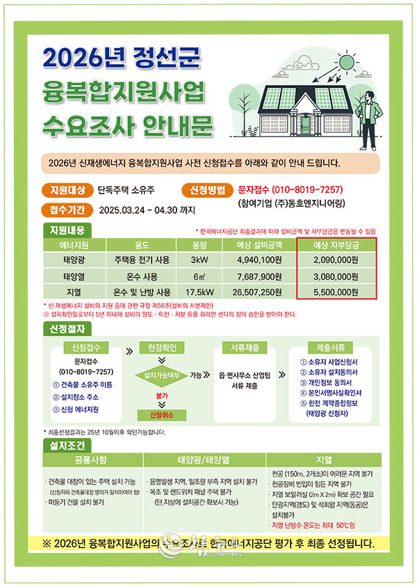 郡, 2026년 신재생에너지 융복합지원사업 수요조사 실시