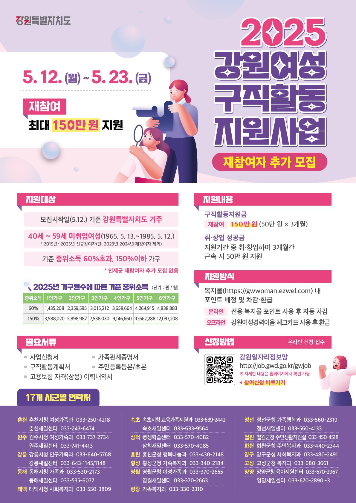 강원특별자치도, 경력단절 미취업 여성의 재취업 희망 프로젝트!